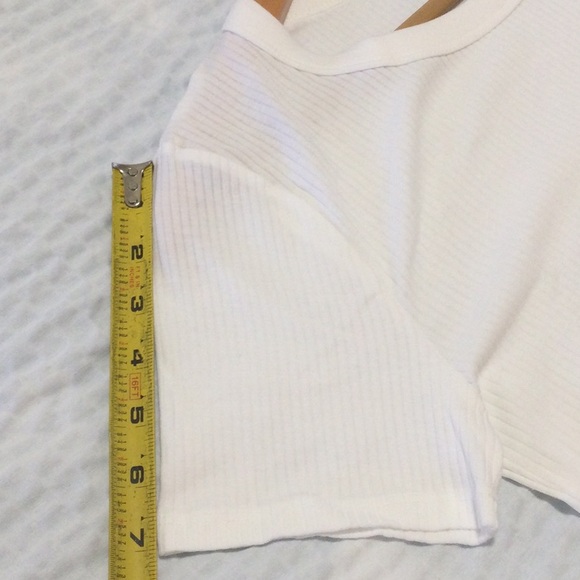 (2) NWT Women’s Small White Ribbed A New Day Blouse Shirt Top Short Sleeve Tee - Picture 4 of 11